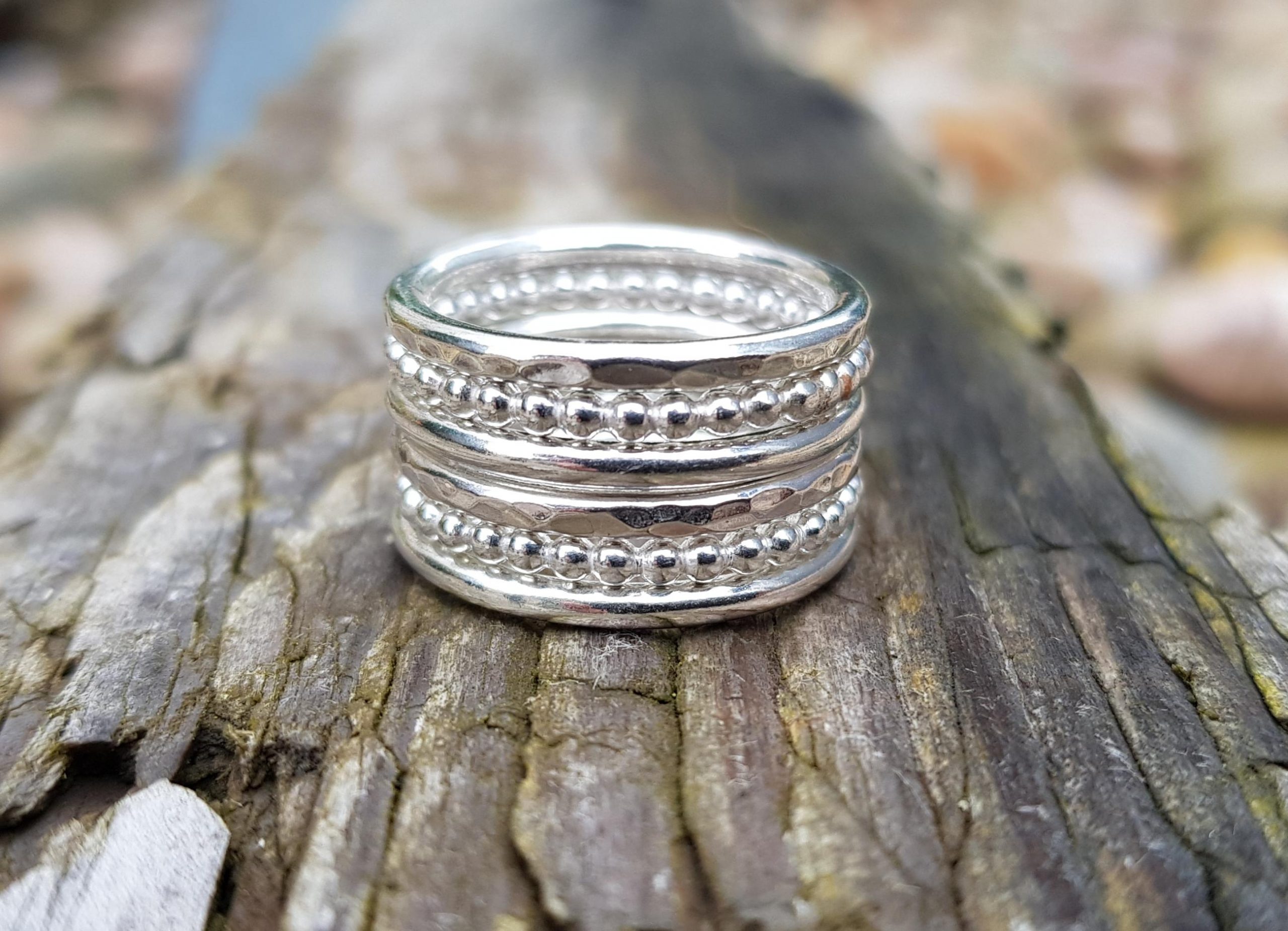 Simple Silver Stacking Rings