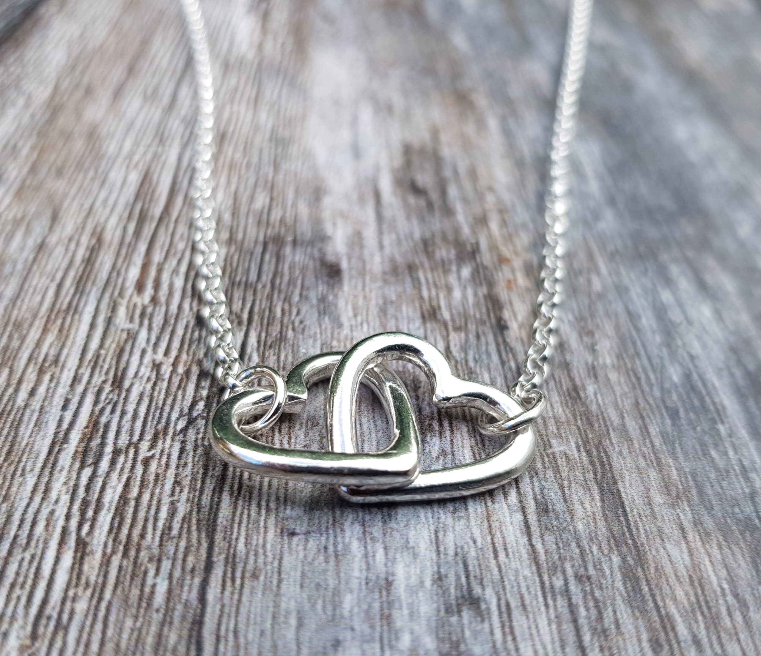 Chunky Interlocking Heart Necklace Silverpickle